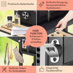 Aberdeen Double Holzkohlegrill Smoker Thermometer 2 Seitentische Mobil -Warmekuche Pro Geschaft 10040293 de 0006 usp