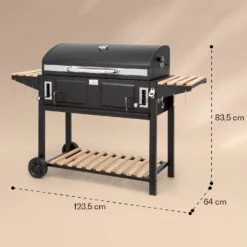 Aberdeen Double Holzkohlegrill Smoker Thermometer 2 Seitentische Mobil -Warmekuche Pro Geschaft 10040293 yy 0011 dimensions