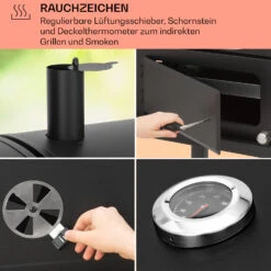 Aberdeen Kombi-Grill Gas Kohle Smoker Thermometer 2 Seitentische Mobil 13 Aberdeen Kombi-Grill Gas Kohle Smoker Thermometer 2 Seitentische Mobil -Warmekuche Pro Geschaft 10040294 de 0005 usp