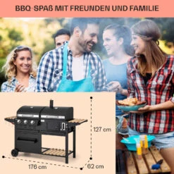 Aberdeen Kombi-Grill Gas Kohle Smoker Thermometer 2 Seitentische Mobil 15 Aberdeen Kombi-Grill Gas Kohle Smoker Thermometer 2 Seitentische Mobil -Warmekuche Pro Geschaft 10040294 de 0007 usp