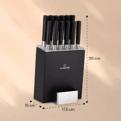 Kitano XL 13tlg. Messer-Set Mit Block 12 Messer Stahl Edler Holzblock -Warmekuche Pro Geschaft 10040323 yy 0007 dimensions