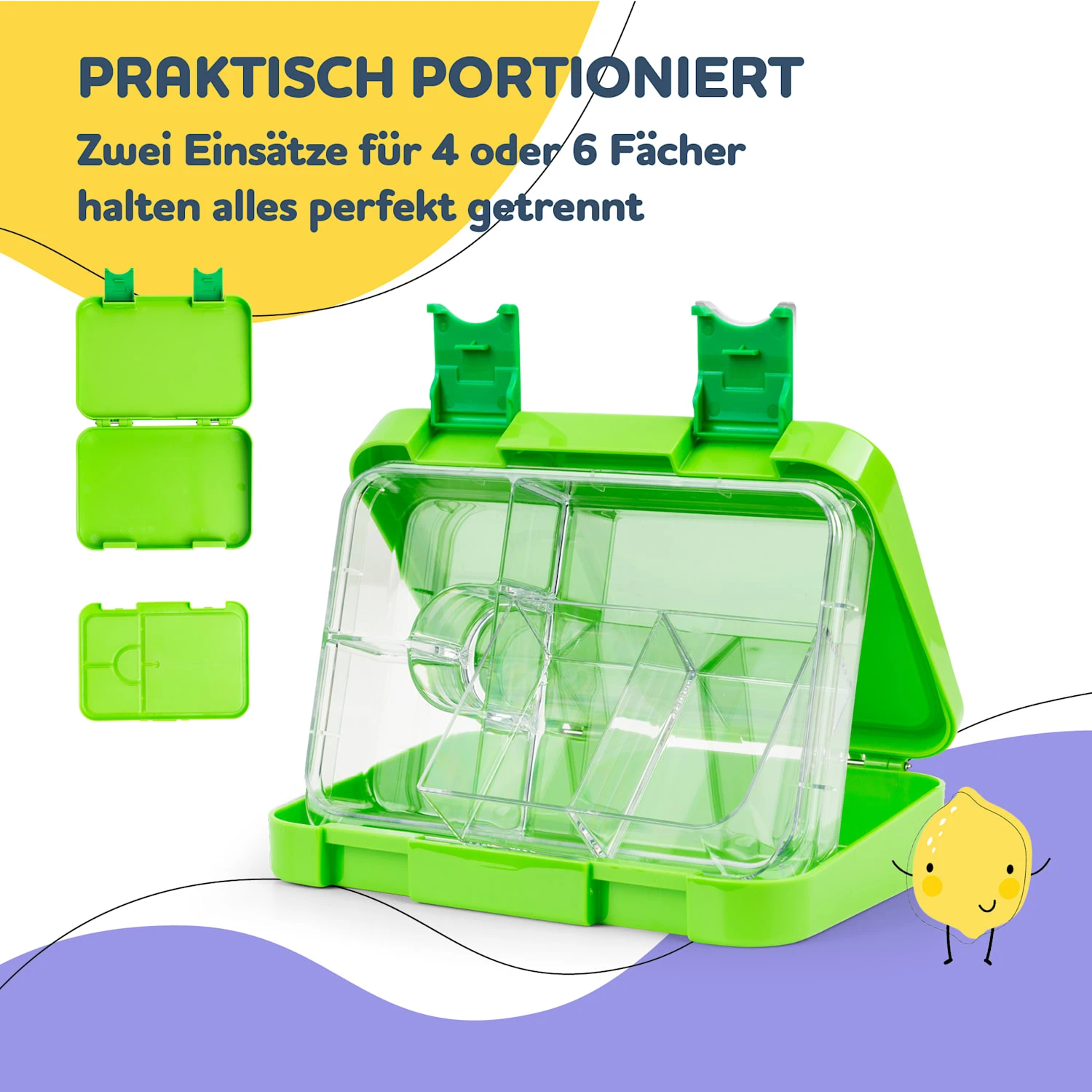 Junior Lunchbox 6 Fächer 21,3 X 15 X 4,5 Cm (BxHxT) BPA-frei 4 Junior Lunchbox 6 Fächer 21,3 X 15 X 4,5 Cm (BxHxT) BPA-frei – Bild 4