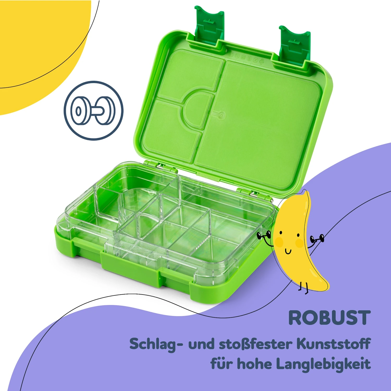 Junior Lunchbox 6 Fächer 21,3 X 15 X 4,5 Cm (BxHxT) BPA-frei 6 Junior Lunchbox 6 Fächer 21,3 X 15 X 4,5 Cm (BxHxT) BPA-frei – Bild 6
