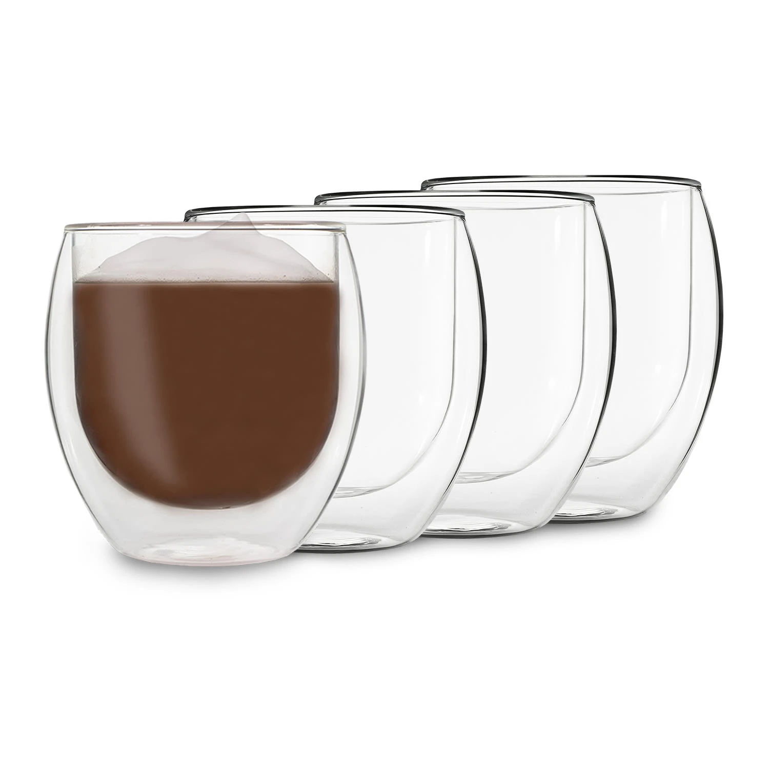 DUOS Jumbo Doppelwandiges Glas 410 Ml Thermofunktion Edelstahl-Löffel 1 DUOS Jumbo Doppelwandiges Glas 410 Ml Thermofunktion Edelstahl-Löffel