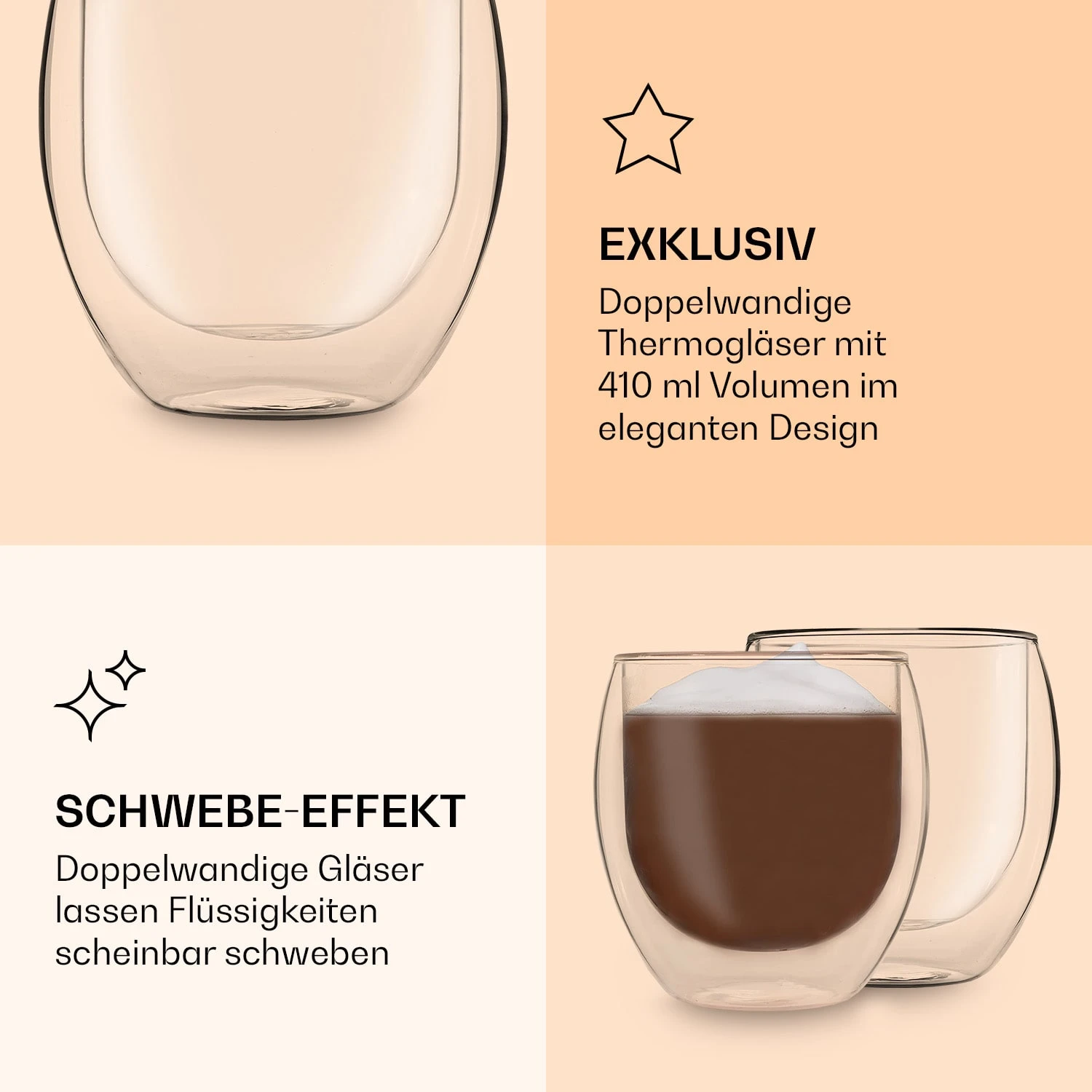 DUOS Jumbo Doppelwandiges Glas 410 Ml Thermofunktion Edelstahl-Löffel 6 DUOS Jumbo Doppelwandiges Glas 410 Ml Thermofunktion Edelstahl-Löffel – Bild 6