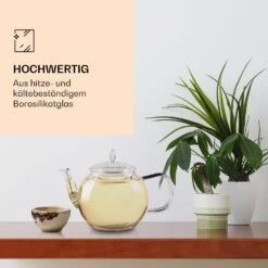 Glaskanne 1300 Ml Borosilikatglas Mit Deckel, Teesieb Und Teeblumen -Warmekuche Pro Geschaft 10040419 de 0003 logo
