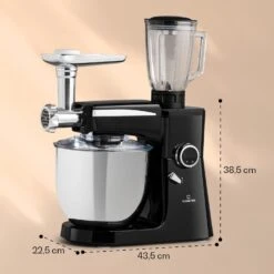 Renata Rossa Küchenmaschine 3-in-1 2000W 2,7PS 5Ltr Edelstahl BPA-frei 15 Renata Rossa Küchenmaschine 3-in-1 2000W 2,7PS 5Ltr Edelstahl BPA-frei -Warmekuche Pro Geschaft 10040500 yy 0008 dimensions