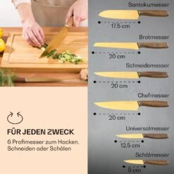 Kazuno Messerset 7 Teile Magnetischer Block PVD Titanium-Beschichtung 12 Kazuno Messerset 7 Teile Magnetischer Block PVD Titanium-Beschichtung -Warmekuche Pro Geschaft 10040726 de 0005 usp