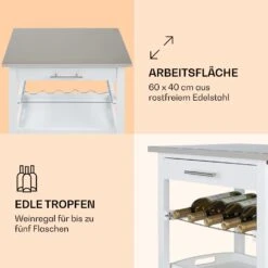 Vermont Servierwagen Küchenwagen 5 Etagen Holz Edelstahl Mobil -Warmekuche Pro Geschaft 10041118 de 0003 logo