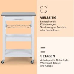 Vermont Servierwagen Küchenwagen 5 Etagen Holz Edelstahl Mobil -Warmekuche Pro Geschaft 10041118 de 0004 logo