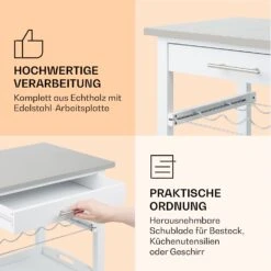 Vermont Servierwagen Küchenwagen 5 Etagen Holz Edelstahl Mobil -Warmekuche Pro Geschaft 10041118 de 0005 logo