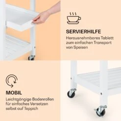 Vermont Servierwagen Küchenwagen 5 Etagen Holz Edelstahl Mobil -Warmekuche Pro Geschaft 10041118 de 0006 logo