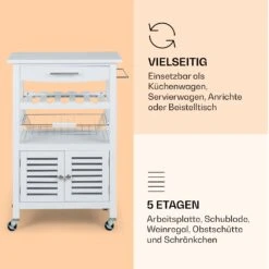 Louisiana Servierwagen Küchenwagen 5 Etagen Holz Handtuchhalter Mobil -Warmekuche Pro Geschaft 10041122 de 0004 logo