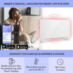Bansin Crystal Smart Konvektions-Heizgerät 1500W 5 - 50 °C App-Steuerung -Warmekuche Pro Geschaft 10041210 de 0003 usp