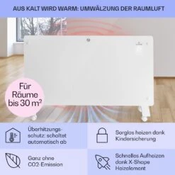 Bansin Crystal Smart Konvektions-Heizgerät 1500W 5 - 50 °C App-Steuerung -Warmekuche Pro Geschaft 10041210 de 0004 usp