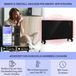 Bansin Crystal Smart Konvektions-Heizgerät 2500W 5 - 50 °C App-Steuerung -Warmekuche Pro Geschaft 10041211 de 0003 usp