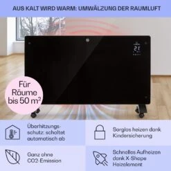 Bansin Crystal Smart Konvektions-Heizgerät 2500W 5 - 50 °C App-Steuerung -Warmekuche Pro Geschaft 10041211 de 0004 usp