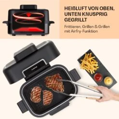 Combo Air Grill-Heißluftfritteuse 5 Programme 1500 Watt 4,5 L Grillkorb 2,5 L Frittierkorb -Warmekuche Pro Geschaft 10041330 de 0005 usp