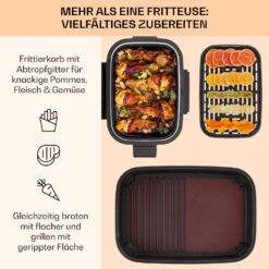 Combo Air Grill-Heißluftfritteuse 5 Programme 1500 Watt 4,5 L Grillkorb 2,5 L Frittierkorb -Warmekuche Pro Geschaft 10041331 de 0004 usp