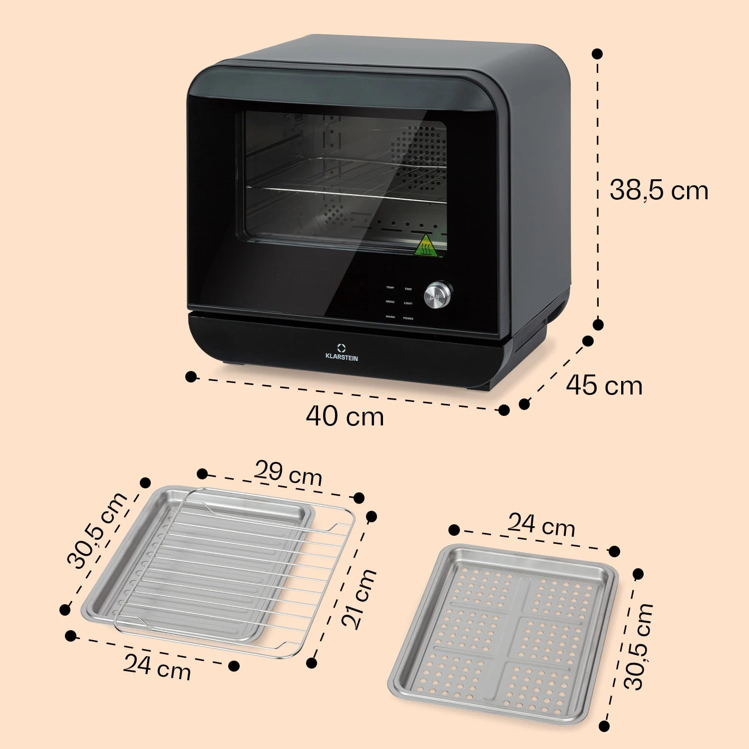 Vita Pro Heißluftfritteuse Dampfgaren 2450 W 18 Ltr 800 Ml Wassertank 7 Vita Pro Heißluftfritteuse Dampfgaren 2450 W 18 Ltr 800 Ml Wassertank – Bild 7