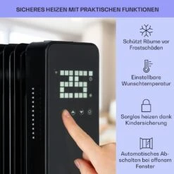 Sanford Smart Ölradiator 2500 W Leistung Wochentimer LED-Display Touch-Panel Klarstein-App -Warmekuche Pro Geschaft 10041358 de 0004 usp