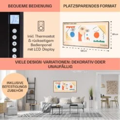Wonderwall Air Art Smart Infrarotheizung 60x120 Cm 700W Wandinstallation App-Steuerung Abstrakt -Warmekuche Pro Geschaft 10041363 de 0006 usp