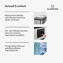 Aqueous Eiswürfelmaschine 3-in-1: Eiswürfel, Wasserspender: Heiß & Kalt 20 Kg/24h -Warmekuche Pro Geschaft 10041845 de 0004 usp
