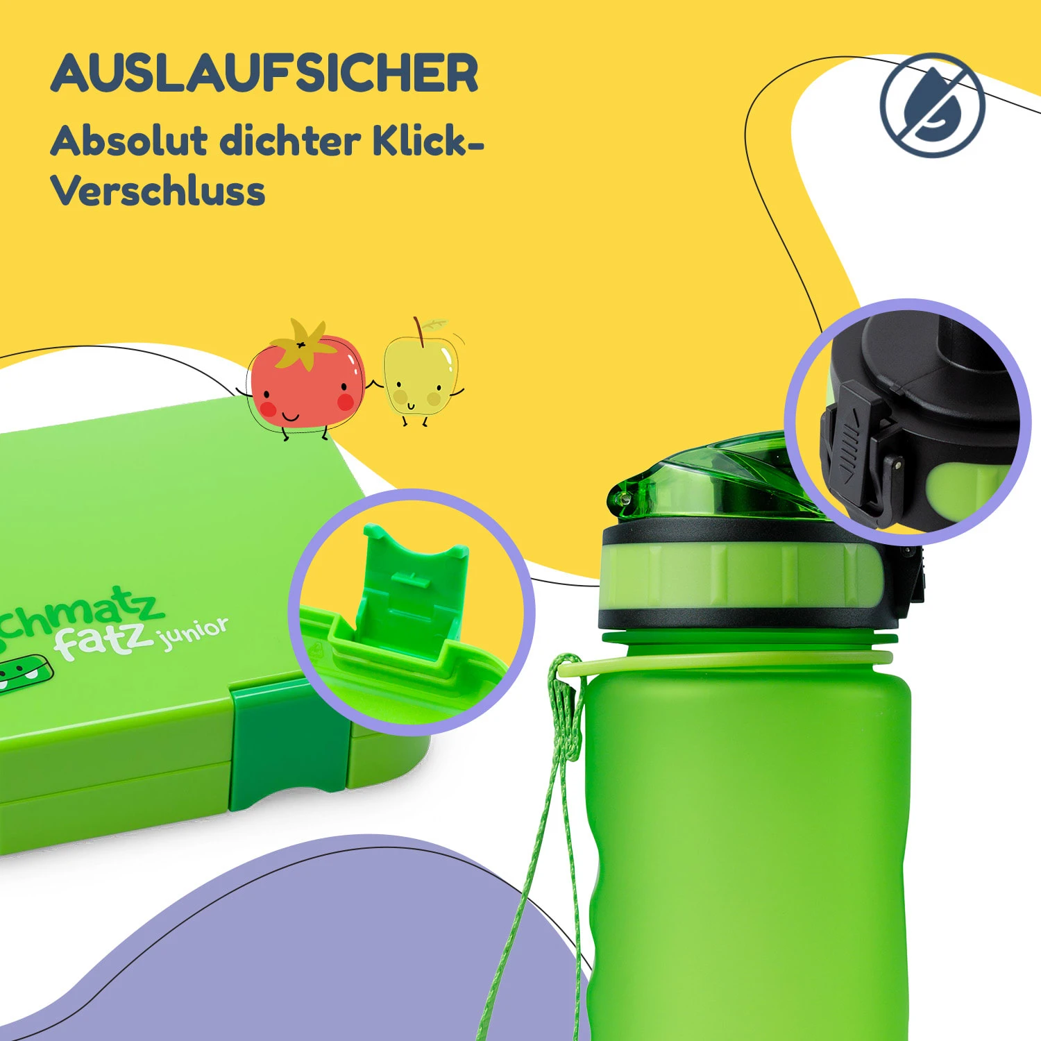 Schmatzfatz Frühstücksset Lunchbox & Trinkflasche Tritan Dicht BPA-frei 3 Schmatzfatz Frühstücksset Lunchbox & Trinkflasche Tritan Dicht BPA-frei – Bild 3