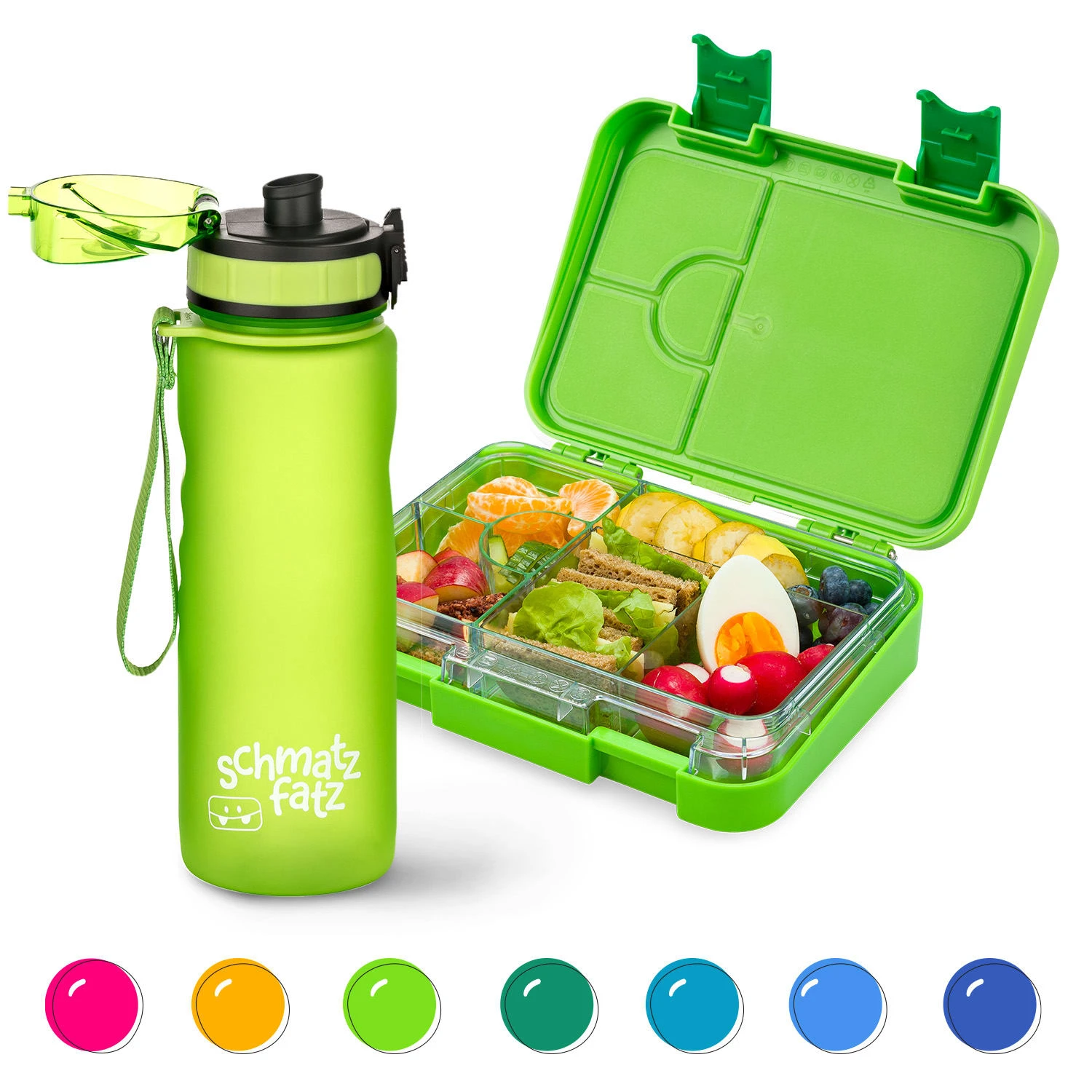 Schmatzfatz Frühstücksset Lunchbox & Trinkflasche Tritan Dicht BPA-frei 1 Schmatzfatz Frühstücksset Lunchbox & Trinkflasche Tritan Dicht BPA-frei
